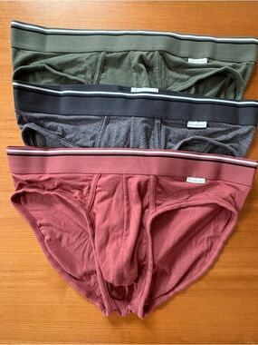 American Eagle Men's Cotton Briefs - Olive, Gray, Rust (3-Pack)